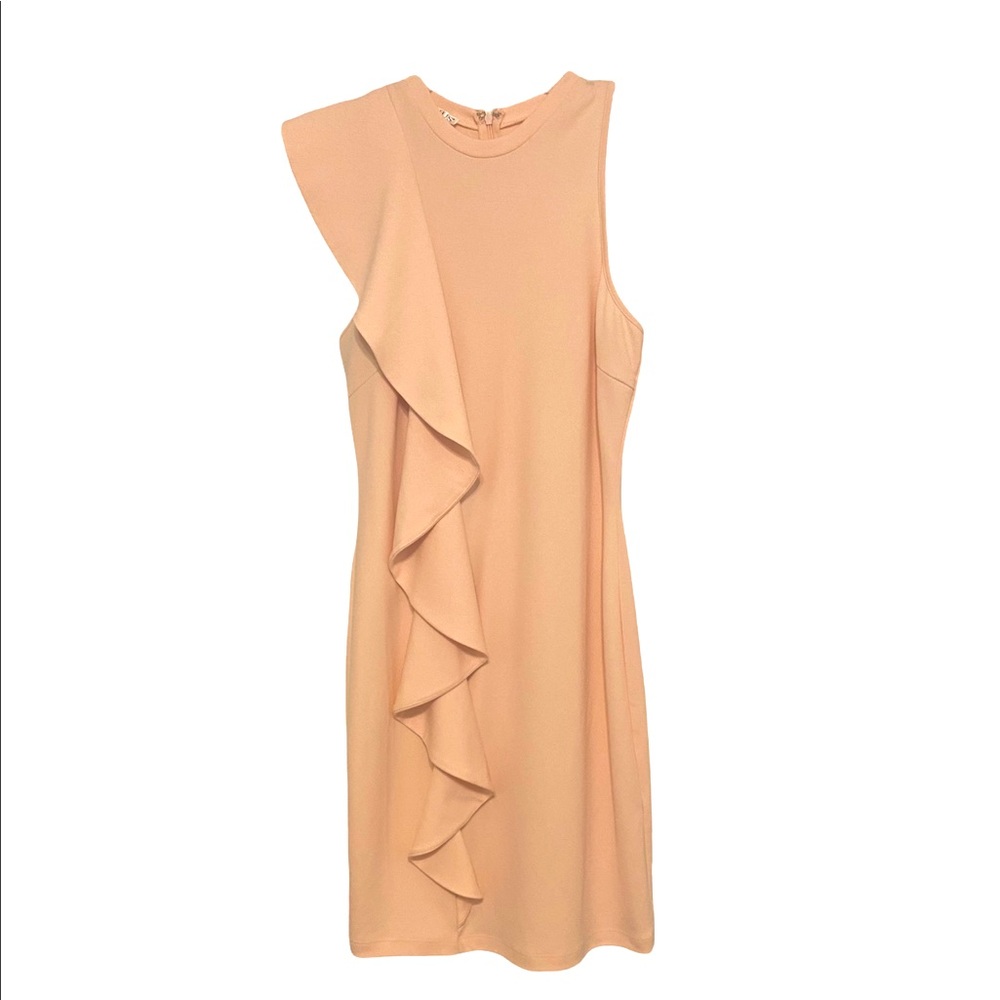 Venus Pale Pink Wrap Dress with Ruffled Detail - Medium